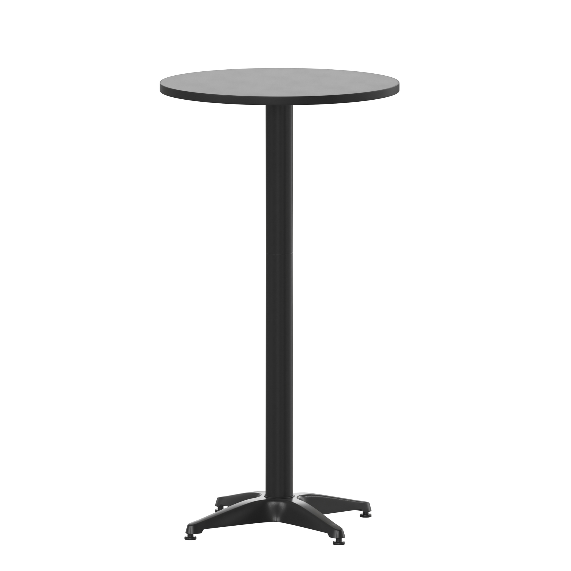 Flash Furniture, 23.25RD Black Aluminum Bar Table - Flip-Up Table, Table Shape Round, Primary Color Black, Height 45 in, Model# TLH059ABK